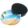 Niukom 6 Pcs Island Beach Leather Coasters for Drinks with