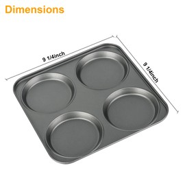 Tiawudi Tiawudi Muffin Top Pan, 4-Cup Hamburger Bun Pan, Large Whoopie Pies Pan, Non-Stick Bakeware for Eggs, Cornbread, Small Cake Layers and Drop Cookies, Set of 3