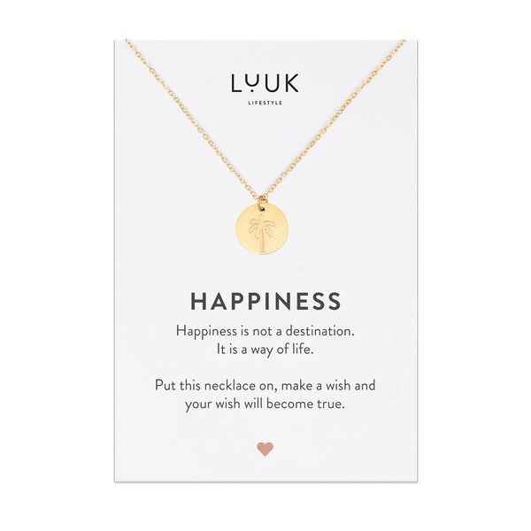 LUUK LIFESTYLE Feminine necklace for women with palm tree pendant