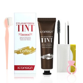 Duoffanny Eyebrow and Eyelash Colour, 25 ml Colouring Set, Instant Eyebrow Colour Kit, Set for Colouring Eyelashes, Cosmetic Make-Up Lasts 6 Weeks, Tint Set for Salon & Home Use (Coffee)