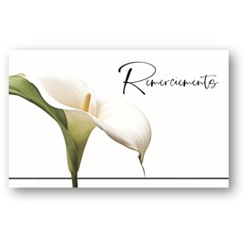 Editions Cely Pack of 5 Condolence Thank You Cards - Envelopes Included - Thank You Card After Funeral Death - Premium French Stationery (Arum 6017116)