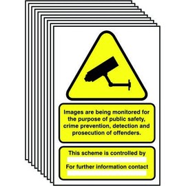DATA COMPLIANT CCTV SIGNS - SIZE A4 RIGID PVC - SCREEN PRINTED BY PROFILE SIGNS (10)
