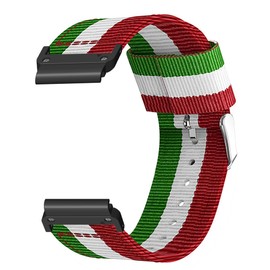 Compatible with Garmin Fenix 8 bands, Lamshaw 26mm, 22mm, 20mm QuickFit Breathable Nylon Woven Fabric Replacement Strap Compatible with Fenix 8 43mm, 47mm, 51mm, Fenix 8 Series, Fenix 7 Series, Fenix 6 Series, Fenix 5 Series Smartwatch (Green&White&Blue,