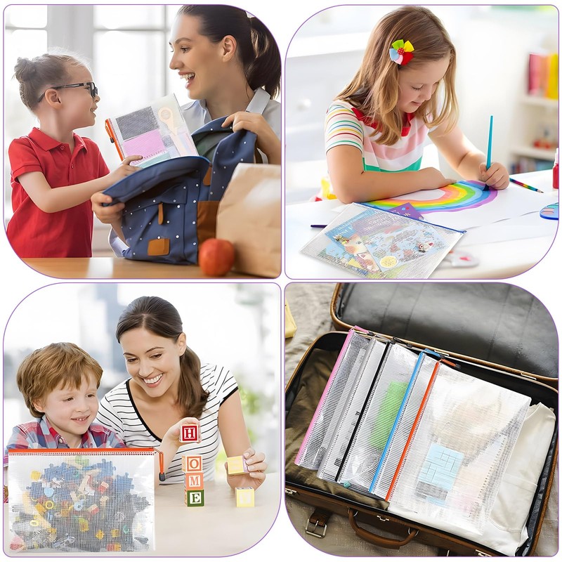 Plastic Wallets, 20Pcs A4, A5 Plastic Zip Wallets with 2Pcs
