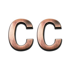 2.75 Inch Adhesive House Numbers, Mailbox Numbers, Street Door Numbers, Self-Stick Address Signs for Apartments, Double Bronze Letter C