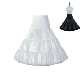 Grace Kryt Pannier Long Tutu Skirt Dress, Petticoat, Volume, Lolita, Made, Cosplay, Length Adjustable, (Free Size, Standard), white