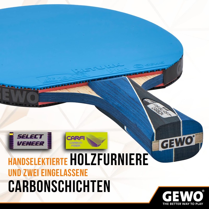 GEWO PS Blast Carbon Table Tennis Bat - ITTF Approved