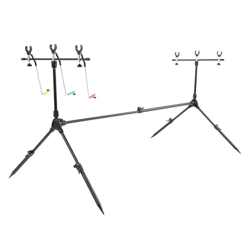 HUIOP Fishing Rod Holder, Adjustable Retractable, Aluminum, Black, Deck Mount,
