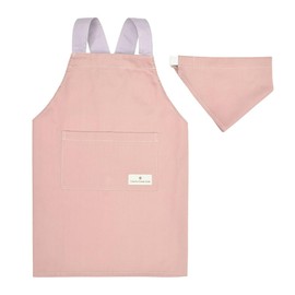 COLORFUL CANDY STYLE Back Cross Children's Apron (39.4–47.2 inches / 100–120 cm), Matte Solid, Matte Rose, Girls, Kids, Simply Slip-On, Triangle Bib Set, N7910710