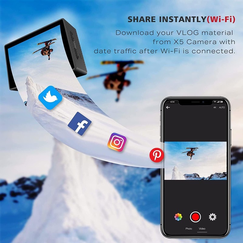 Campark 📸Campark 4K Video 20MP WIFI Action Camera Waterproof Sports