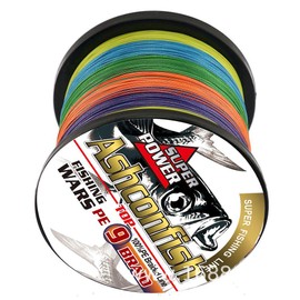 Ashconfish Braided Fishing Line- 9 Strands Super Strong PE Fishing Wire Heavy Tensile for Saltwater & Freshwater Fishing -Abrasion Resistant - Zero Stretch- 500M/547Yds 20LB Multi Color