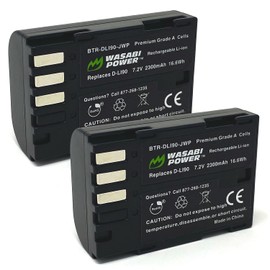 Wasabi Power Battery (2-Pack) for Pentax D-LI90 and Pentax 645D 645Z K-01, K-1, K-1 II, K-3, K-3 III, K-5, K-5 II, K-5 IIs, K-7