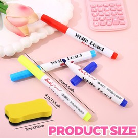 DWFEYOI Whiteboard Marker, 12 Colours Whiteboard Marker, Whiteboard Pens Wipe Clean, White Board Markers with Sponge Magnetic, Fine Tip, Dry Erase, for Home, School, Office