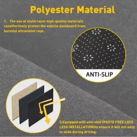 Gearzaar For Toyota Camry 2007-2011 Dashmat Dash Cover Non-Slip Dashboard Mat Carpet