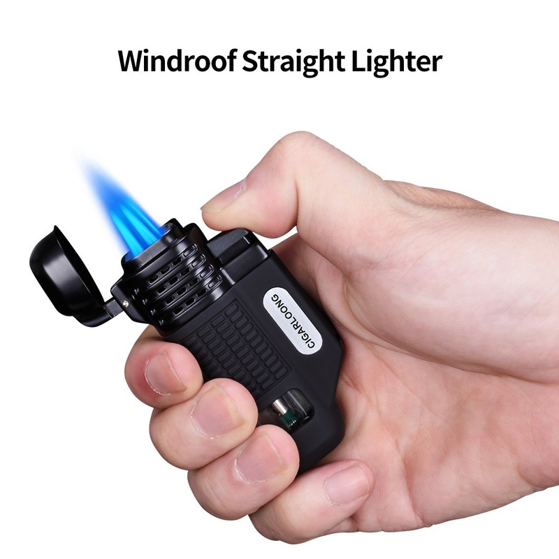 CIGARLOONG Cigar Lighter 4 Jet Torch Blue Flames Refillable Butane