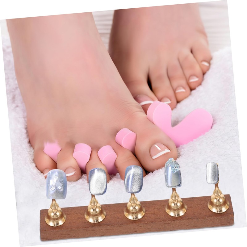 Healeved 1set Nail Holders with Base for Press Nails Practice