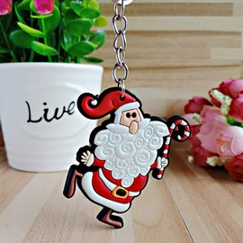 TOYANDONA 35 Pieces Christmas Key Fob Santa Claus Figure Reindeer Decorative Figure Bear Snowman Christmas Tree Pendant Party Bag Toy for Children