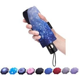 Goothdurs Automatic Mini Travel Windproof Umbrella Compact Auto Open/Close Small Lightweight Folding Rain Umbrellas for Women Men Kids