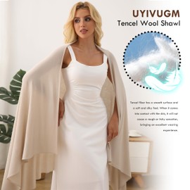 Uyivugmo Tencel Cashmere Shawl Wraps 70 x 35in Travel Essentials Lightweight Pashmina for Travel Blanket Scarf UPF 50+