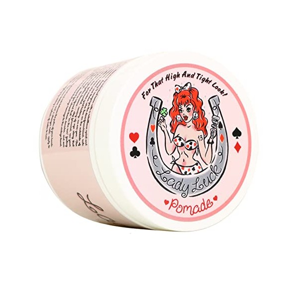 Lucky 13 Barber Supplies Lady Luck Women's Hair Pomade | Water-Based | High Hold | High Shine | Mango Hibiscus Scent, 4oz