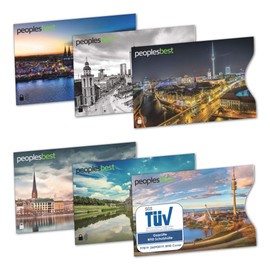 TÜV Tested RFID & NFC Credit Card Protection Cases – Pack of 6 – Super Thin and Strong for 100% Data Protection – Different Designs, City