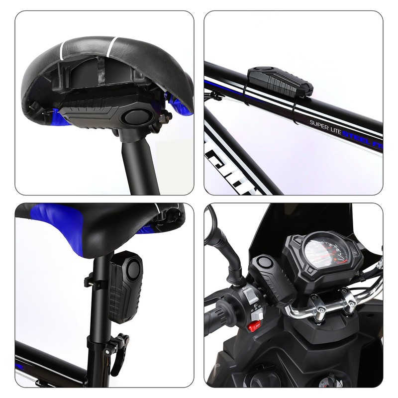 ZEXMTE Bike Alarm Wireless Vibration Motion Sensor 113dB Waterproof Motorcycle