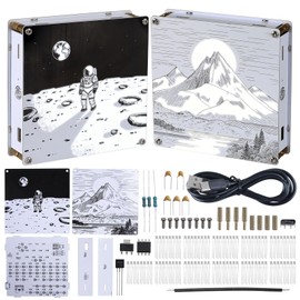 DIY Soldering Kit Light Painting Lamp, ElektoLoter Double-Sided Electronic Kit with Brightness Adjustment, PCB Bedside Lamp, Blow Kit for Students and Decoration Gift