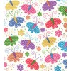 Printed Polycotton Craft Fabric Material - Rainbow Butterflies, 1Mtr 110cmx100cm