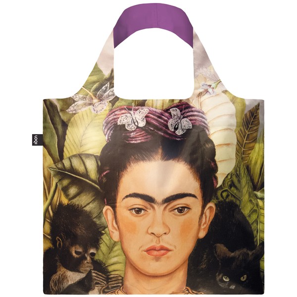 LOQI FK.SP.R FRIDA KAHLO Self Portrait with Hummingbird Recycled Bag,