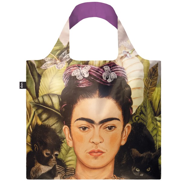 LOQI FK.SP.R FRIDA KAHLO Self Portrait with Hummingbird Recycled Bag, Yellow