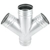 QWORK 4-Way Duct Splitter, 45° 4" Branch Metal Duct Connector
