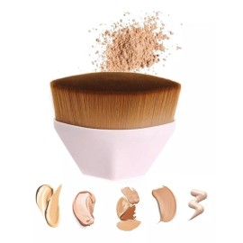 Universo en Linea Set 2 Brochas Kabuki Planas Para Maquillaje Base Corrector Color Negro Y Rosa