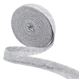 MAYJOYDIY 5.4 Yards Gray Single Fold Bias Tape, 0.67 Inch Polyester Sewing Binding Tape, for Hemming, Piping, Quilting, Crafts, Seaming, Carpet Edges