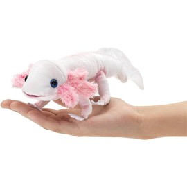 Folkmanis Axolotl Finger Puppet, White, Pink