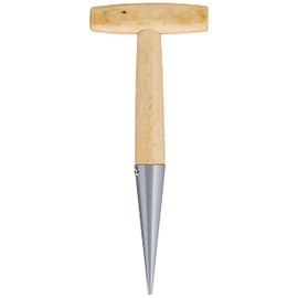 Xclou Dibber – Wooden Flower Bulb Planter for planting – – Plant helper with cross-bridge and steel tip - spiked dibber stick for the earth