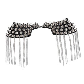 Operitacx Epaulet Badge Pair The Chain For Men And Women With Rivets Shoulder Tassels