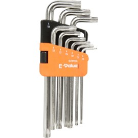 E-Value ELTW09SL Hex Lobe Wrench Set, Anti-Fidding, 9-Piece Set