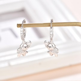 Hypoallergenic Elephant Hoop Earrings for Women 925 Sterling Silver Animal Huggie Hoop Earrings Jewelry for Sensitive Ears