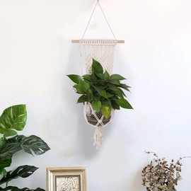 Bohemian Style Tassel Wall Hanging Decoration Flowerpot Plant Hanger Basket Holders Ornament (1#)