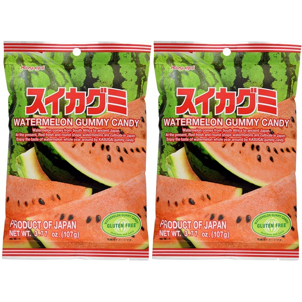 Kasugai Watermelon Gummy Candy 3.77oz (2 Pack)