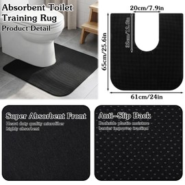 4 Pack Upgrade Round Toilet Mats,Toilets Floor Protector from Urine,Toilet Rugs u Shaped Washable,Around Potty Training Mats for Bathroom