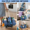 Large Rolling Cleaning Caddy Bag with Detachable Trolley,Cleaning Cart on