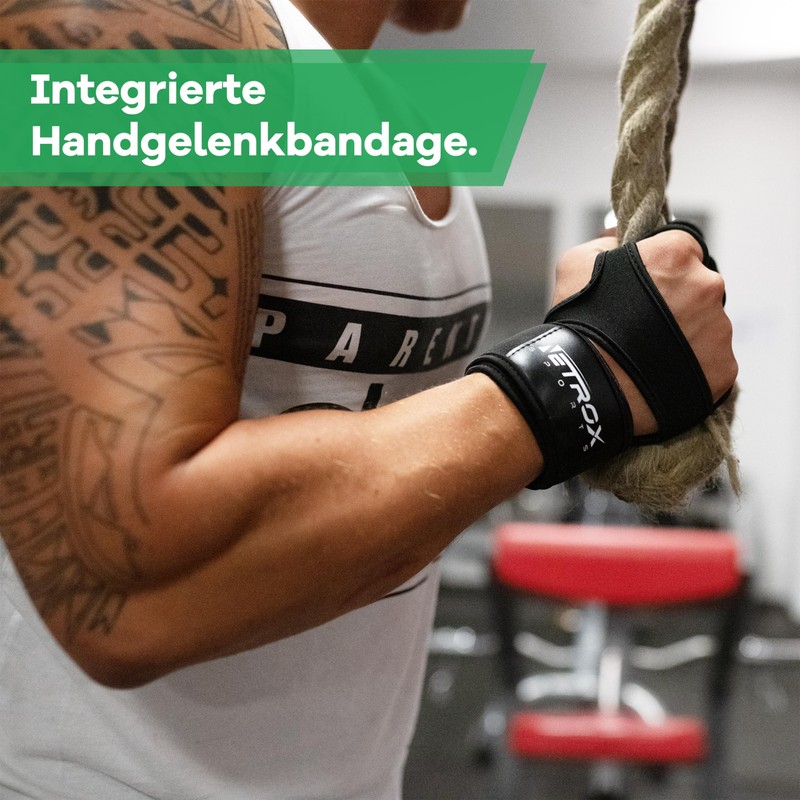NetroxSports® Training Gloves with Wrist Bandage for Strength Training, Bodybuilding