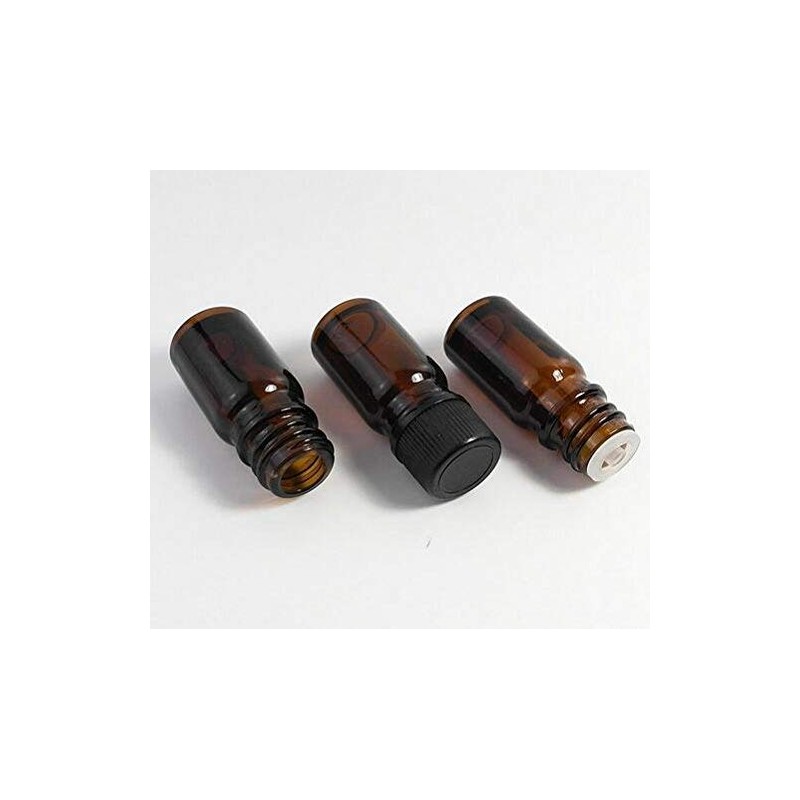 6Pcs Amber Glass Essential Oil Bottles with Orifice Reducer and