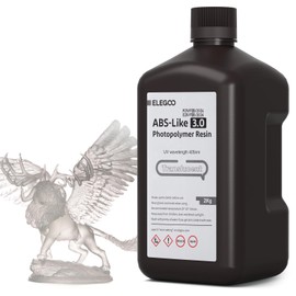 ELEGOO ABS-Like 3.0 3D Printer Resin Translucent 2000g, High Precise Printing Resin, Upgraded Strength and Toughness, 405nm LCD UV-Curing for MSLA 3D Printer