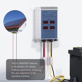 ELEJOY 25 Amp 400W MPPT Step-Down Solar Charge Controller 99% Adjustable Output Lithium LiFePO4 Lead-Acid Gel Sealed Flooded Battery LED Display IP65 Waterproof Outdoor