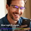 Refined Progressive Reading Glasses Men Multifocus Metal Half Frame, Blue