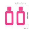 Just Follow Hot Pink Geometric Beaded Drop Dangle Hoop Earrings