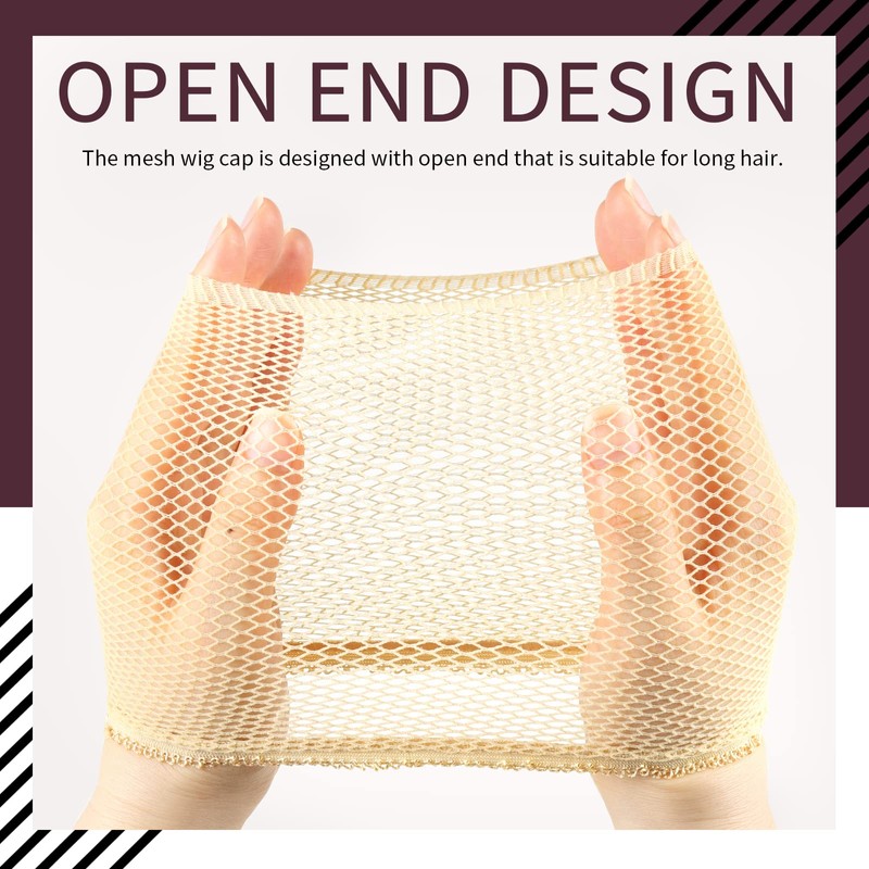 FANDAMEI Wig Caps Net, 4PCS Wig Caps Mesh Net Open