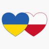 Ukraine Poland Flag Heart Bumper Sticker Vinyl Decal 5"